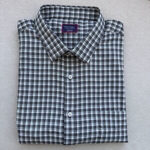 UNTUCKit Stuhlmuller Mens Plaid Button Down Shirt Size 3XL Grey Green‎ Polyester